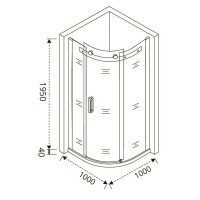 Душевое ограждение Good Door Galaxy R-100-C-CH, 100 х 100 х 195 см, стекло прозрачное, хром, ГЛ00007