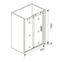 Душевая дверь в нишу Good Door Puerta WTW-140-C-CH, 140 х 195 см, стекло прозрачное, хром, ПУ00007