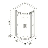 Душевое ограждение Good Door Altair R-TD-90-C-CH, 90 х 90 х 195 см, стекло прозрачное, хром, АЛ00007