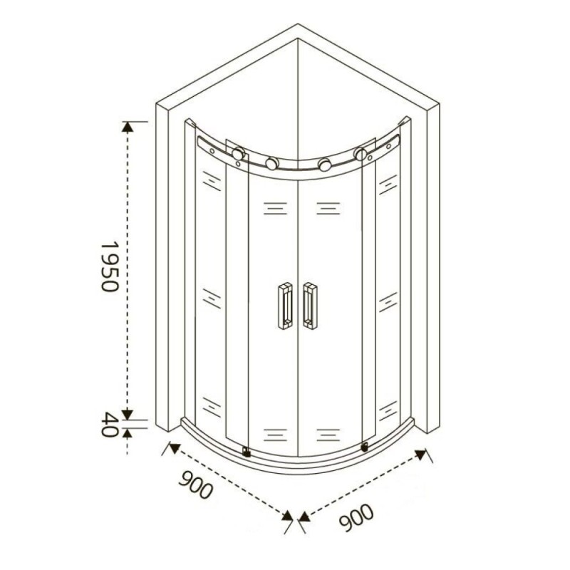 Душевое ограждение Good Door Altair R-TD-90-C-CH, 90 х 90 х 195 см, стекло прозрачное, хром, АЛ00007