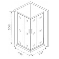 Душевое ограждение Good Door Cofe CR-100-C-B, 100 х 100 х 190 см, стекло прозрачное, профиль черный, КФ00007