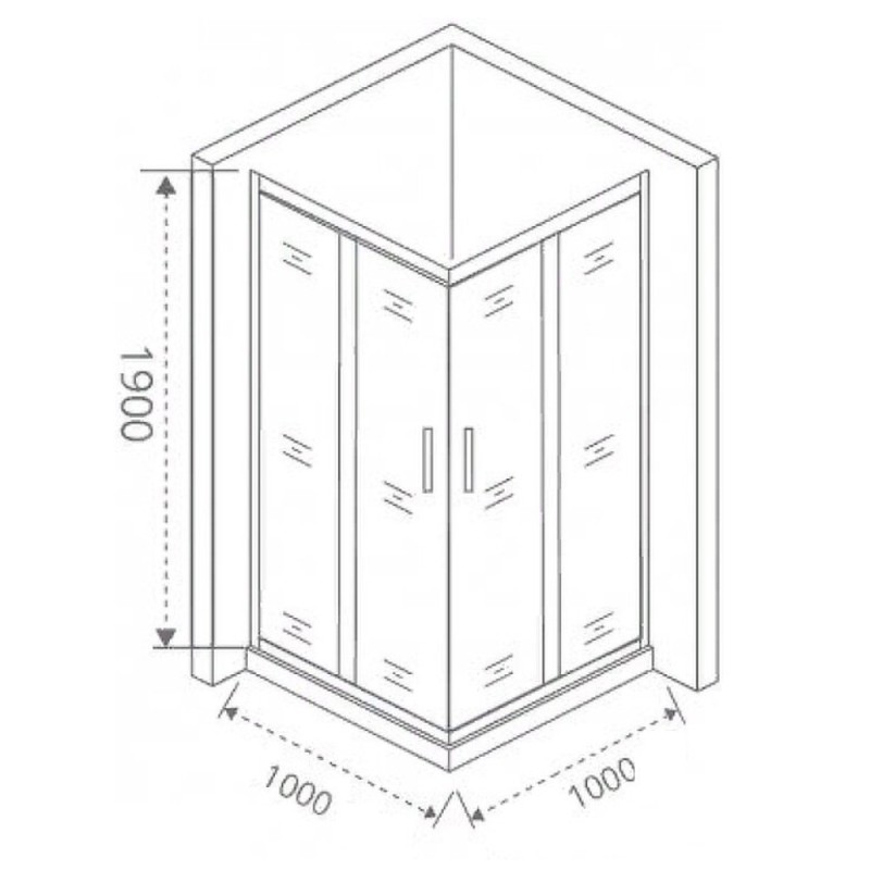 Душевое ограждение Good Door Cofe CR-100-C-B, 100 х 100 х 190 см, стекло прозрачное, профиль черный, КФ00007