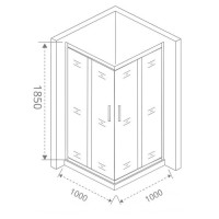Душевое ограждение Good Door Lira CR-100-C-CH, 100 х 100 х 185 см, стекло прозрачное, профиль хром, ЛИ00007