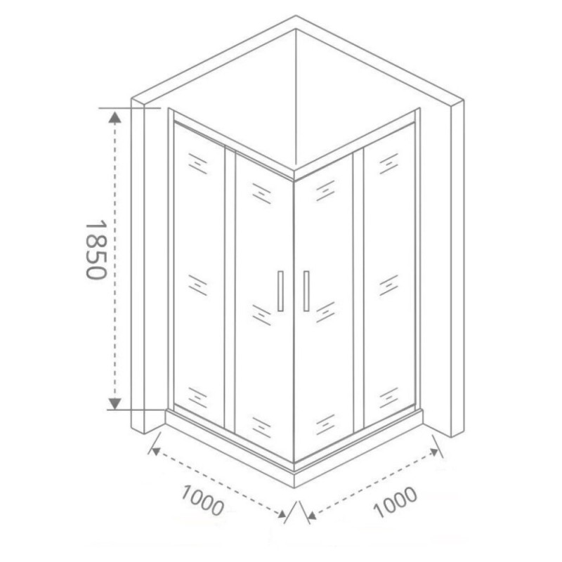 Душевое ограждение Good Door Lira CR-100-C-CH, 100 х 100 х 185 см, стекло прозрачное, профиль хром, ЛИ00007
