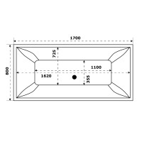 Ванна из искусственного камня Good Door Мадрид 170 x 80 см, серый, ВА00007