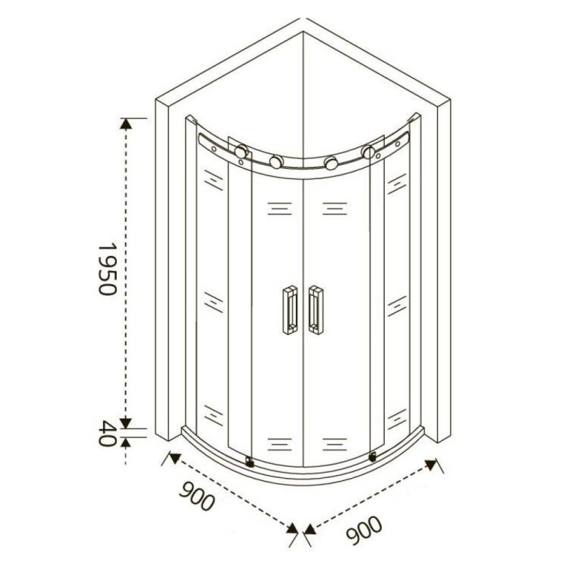 Душевое ограждение Good Door Galaxy R-TD-90-C-CH, 90 х 90 х 195 см, стекло прозрачное, хром, ГЛ00008