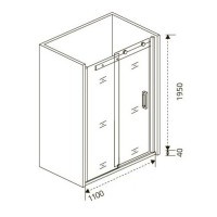 Душевая дверь в нишу Good Door Puerta WTW-110-C-CH, 110 х 195 см, стекло прозрачное, хром, ПУ00008