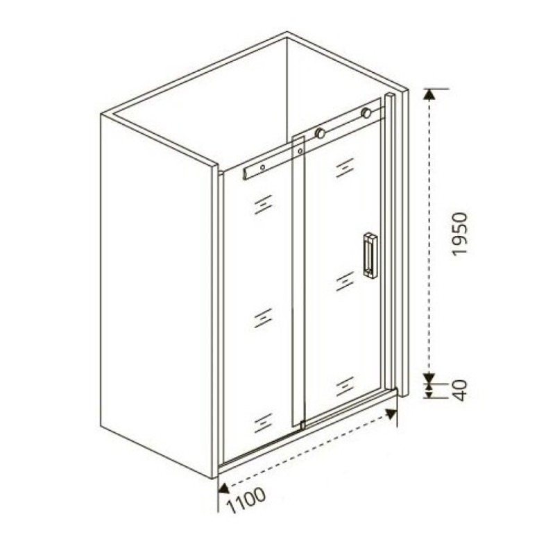 Душевая дверь в нишу Good Door Puerta WTW-110-C-CH, 110 х 195 см, стекло прозрачное, хром, ПУ00008