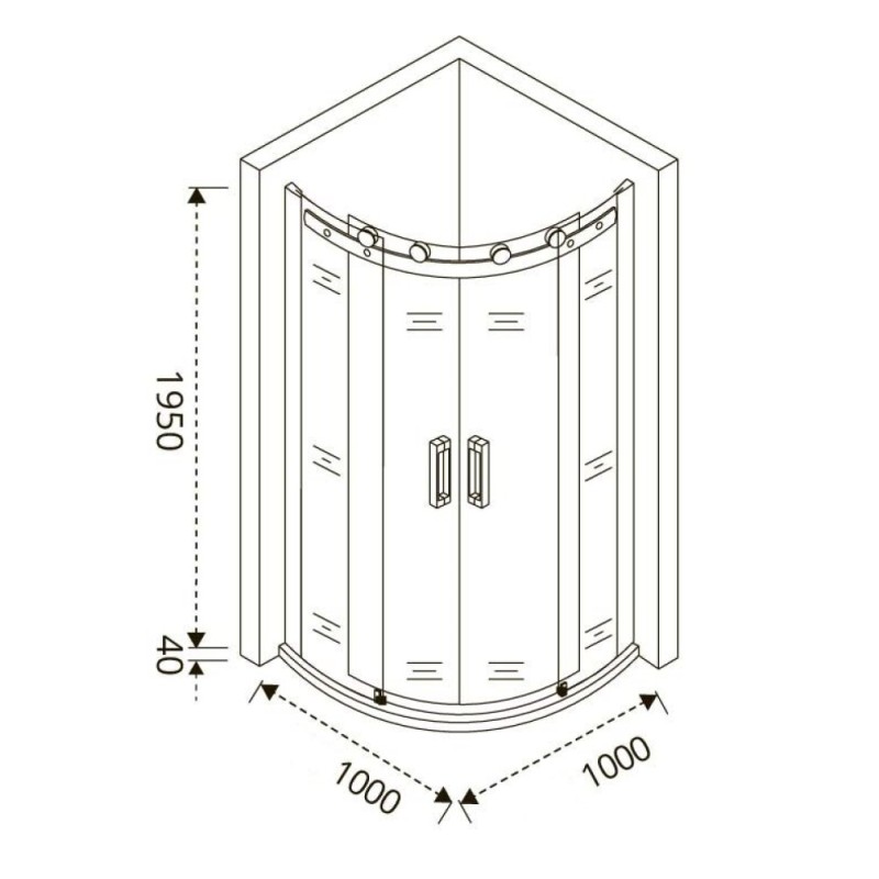 Душевое ограждение Good Door Altair R-TD-100-C-CH, 100 х 100 х 195 см, стекло прозрачное, хром, АЛ00008