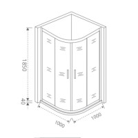 Душевое ограждение Good Door Infinity R-100-C-CH, 100 х 100 х 185 см, стекло прозрачное, хром, ИН00008