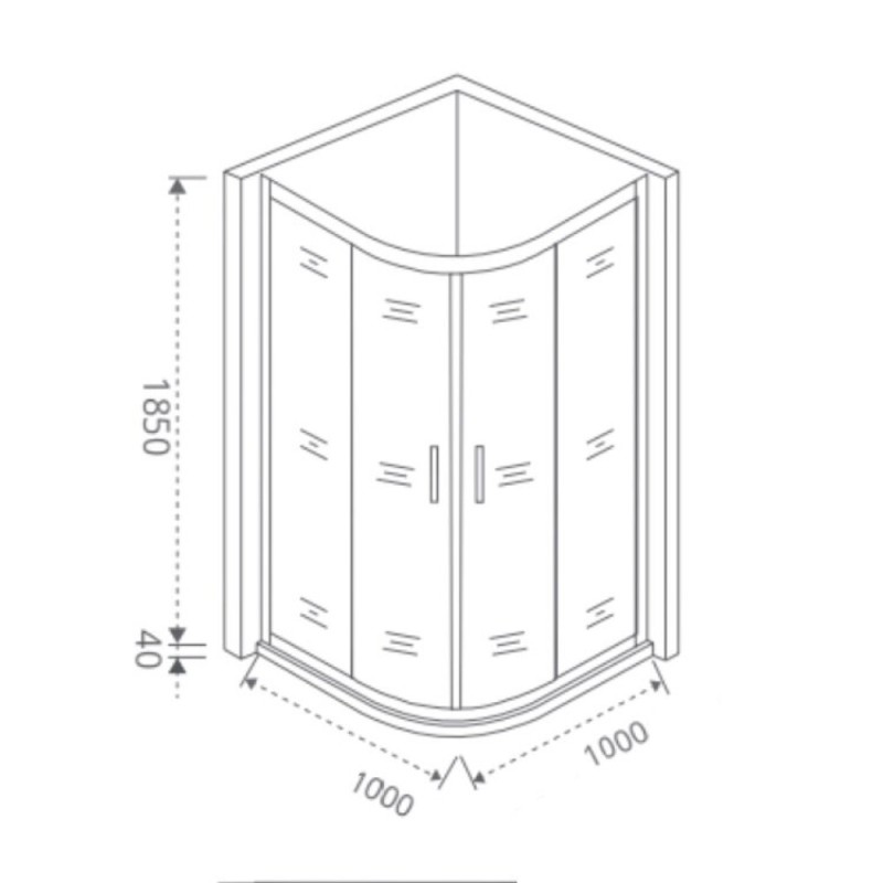 Душевое ограждение Good Door Infinity R-100-C-CH, 100 х 100 х 185 см, стекло прозрачное, хром, ИН00008
