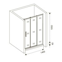 Душевая дверь в нишу Good Door Orion WTW-140-C-CH, 140 х 185 см, стекло прозрачное, хром, ОР00008