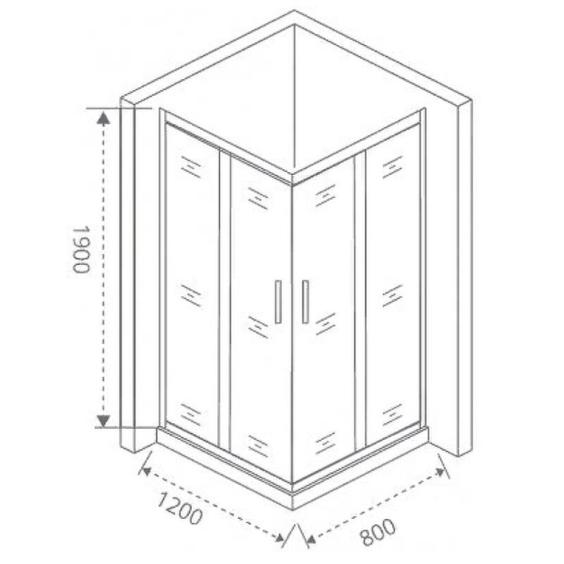 Душевое ограждение Good Door Cofe CR-120-80-C-B, 120 х 80 х 190 см, стекло прозрачное, профиль черный, КФ00008