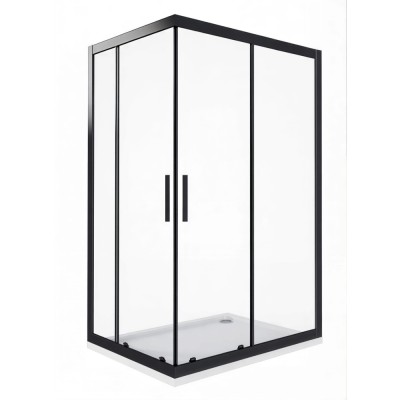 Душевое ограждение Good Door Cofe CR-120-80-C-B, 120 х 80 х 190 см, стекло прозрачное, профиль черный, КФ00008