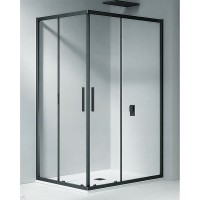 Душевое ограждение Good Door Cofe CR-120-80-C-B, 120 х 80 х 190 см, стекло прозрачное, профиль черный, КФ00008