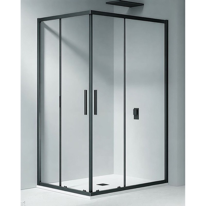 Душевое ограждение Good Door Cofe CR-120-80-C-B, 120 х 80 х 190 см, стекло прозрачное, профиль черный, КФ00008