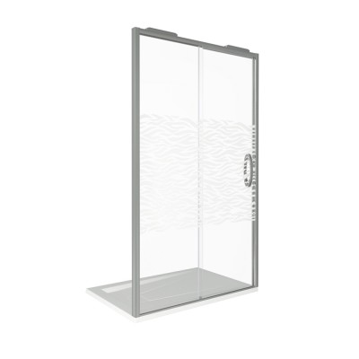 Душевая дверь в нишу Good Door Antares WTW-110-W-CH 110 х 195 см, АН00009, стекло прозрачное с рисунком Волна, хром