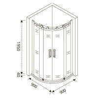 Душевое ограждение Good Door Galaxy R-TD-100-C-CH, 100 х 100 х 195 см, стекло прозрачное, хром, ГЛ00009