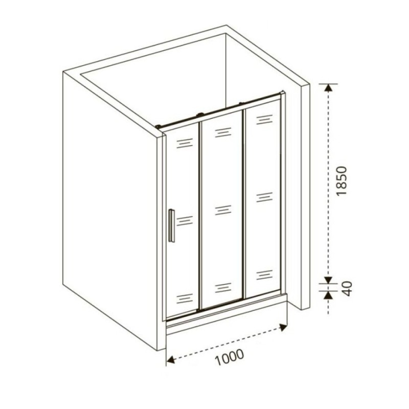 Душевая дверь в нишу Good Door Orion WTW-100-C-CH, 100 х 185 см, стекло прозрачное, хром, ОР00009