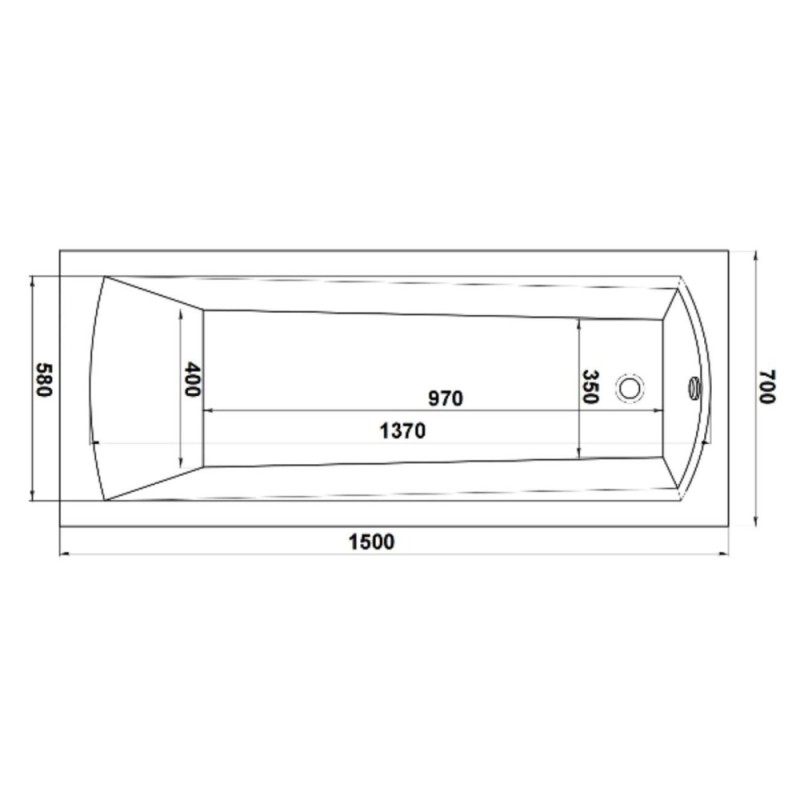 Ванна акриловая Bas Pro Бали БАВ0001, 150 x 70 см, белый