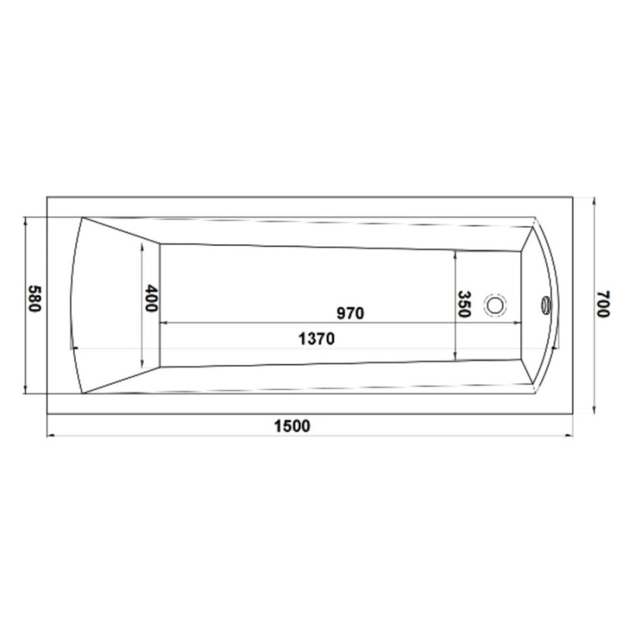 Ванна акриловая Bas Pro Бали БАВ0001, 150 x 70 см, белый