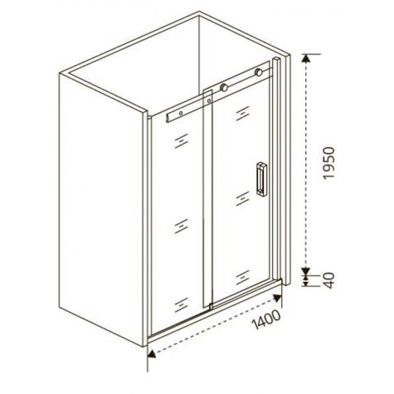 Душевая дверь в нишу Good Door Galaxy WTW-140-C-CH, 140 х 195 см, стекло прозрачное, хром, ГЛ00010