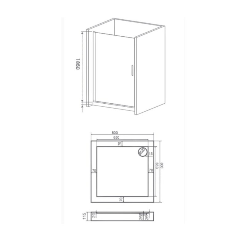 Душевая дверь в нишу Good Door Mokka DR-80-C-WE, 80 х 185 см, стекло прозрачное, белый, МК00011