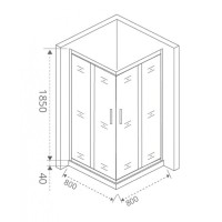 Душевой уголок Good Door Neo CR-80-C-CH, 80 х 80 х 185 см, стекло прозрачное, профиль хром, НЕ00011
