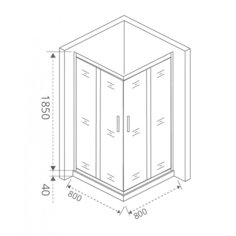 Душевой уголок Good Door Neo CR-80-C-CH, 80 х 80 х 185 см, стекло прозрачное, профиль хром, НЕ00011