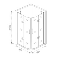 Душевой уголок Good Door Saturn R-90-C-CH, 90 х 90 х 185 см, стекло прозрачное, хром, СА00012