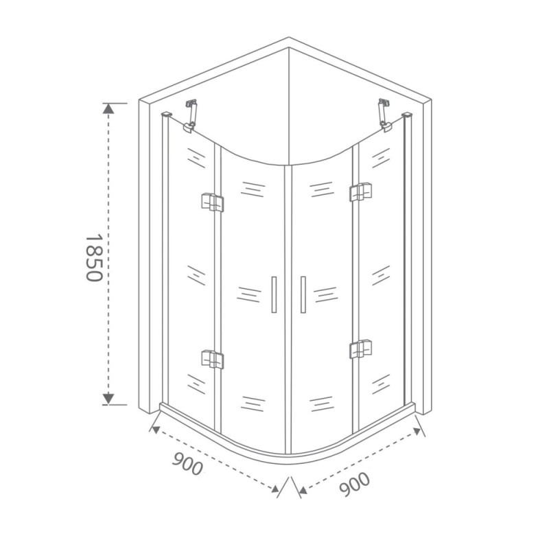 Душевой уголок Good Door Saturn R-90-C-CH, 90 х 90 х 185 см, стекло прозрачное, хром, СА00012