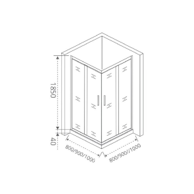 Душевой уголок Good Door Neo CR-100-C-CH, 100 х 100 х 185 см, стекло прозрачное, профиль хром, НЕ00012