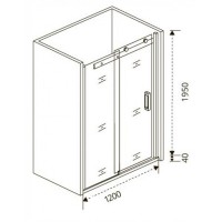 Душевая дверь Good Door Galaxy WTW-120-C-B, 120 х 195 см, стекло прозрачное, профиль черный, ГЛ00012