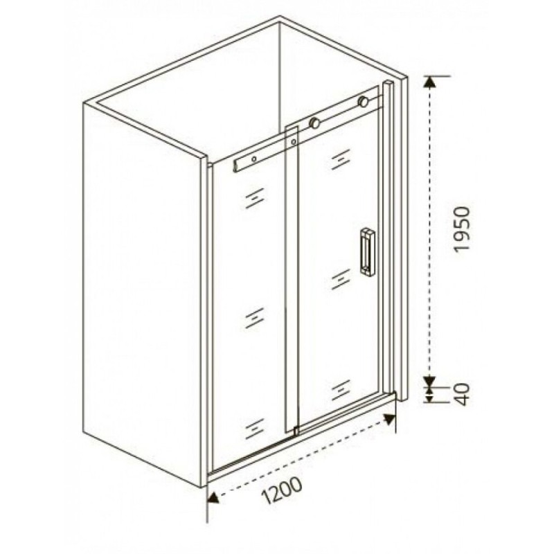 Душевая дверь Good Door Galaxy WTW-120-C-B, 120 х 195 см, стекло прозрачное, профиль черный, ГЛ00012