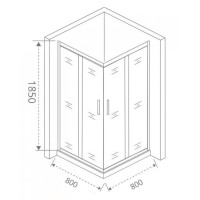 Душевое ограждение Good Door Lira CR-80-C-CH, 80 х 80 х 185 см, стекло прозрачное, профиль хром, ЛИ00012