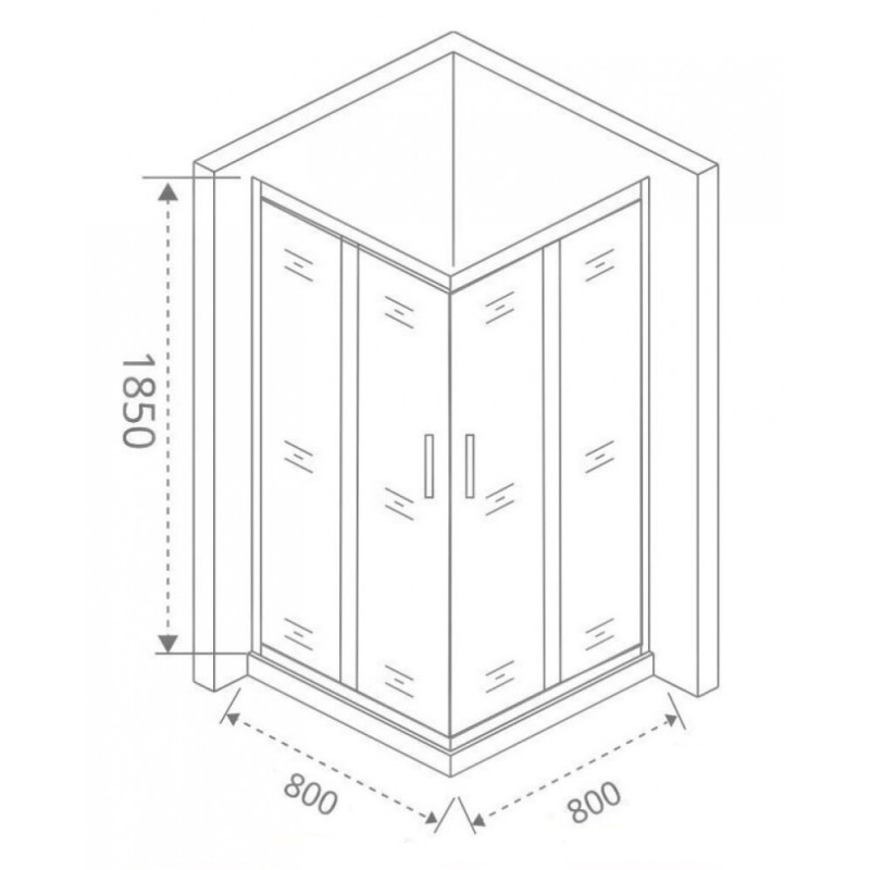 Душевое ограждение Good Door Lira CR-80-C-CH, 80 х 80 х 185 см, стекло прозрачное, профиль хром, ЛИ00012