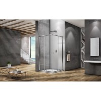 Душевое ограждение Good Door Lira CR-80-C-CH, 80 х 80 х 185 см, стекло прозрачное, профиль хром, ЛИ00012