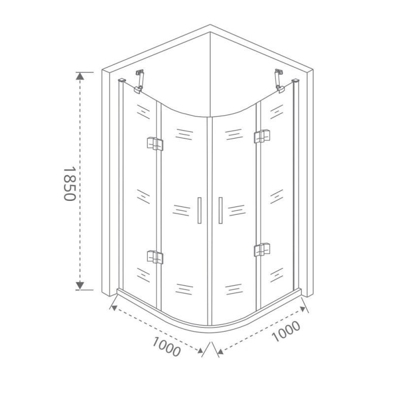 Душевой уголок Good Door Saturn R-100-C-CH, 100 х 100 х 185 см, стекло прозрачное, хром, СА00013