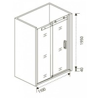 Душевая дверь Good Door Galaxy WTW-110-C-B, 110 х 195 см, стекло прозрачное, профиль черный, ГЛ00013