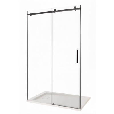 Душевая дверь Good Door Galaxy WTW-110-C-B, 110 х 195 см, стекло прозрачное, профиль черный, ГЛ00013