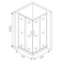 Душевой уголок Good Door Neo CR-90-C-CH, 90 х 90 х 185 см, стекло прозрачное, профиль хром, НЕ00013