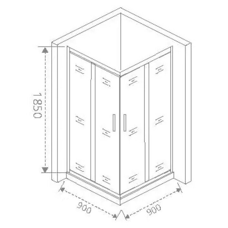 Душевой уголок Good Door Neo CR-90-C-CH, 90 х 90 х 185 см, стекло прозрачное, профиль хром, НЕ00013