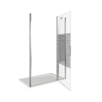 Душевая дверь в нишу Good Door Fantasy WTW-130-F-CH, 130 х 185 см, стекло прозрачное с зеркальным рисунком, хром, ФА00014