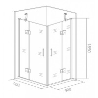 Душевой уголок Good Door Saturn CR-90-C-CH, 90 х 90 х 185 см, стекло прозрачное, хром, СА00014