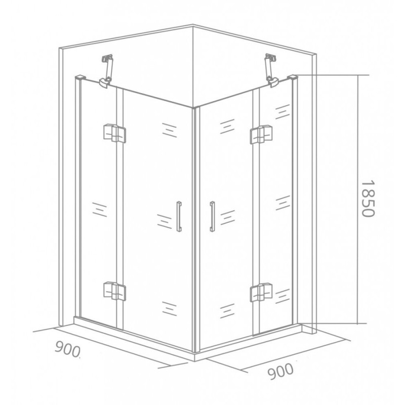 Душевой уголок Good Door Saturn CR-90-C-CH, 90 х 90 х 185 см, стекло прозрачное, хром, СА00014