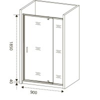 Душевая дверь в нишу Good Door Orion WTW - PD -90-C-CH, 90 х 185 см, стекло прозрачное, хром, ОР00014