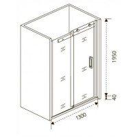 Душевая дверь Good Door Galaxy WTW-130-C-B, 130 х 195 см, стекло прозрачное, профиль черный, ГЛ00014