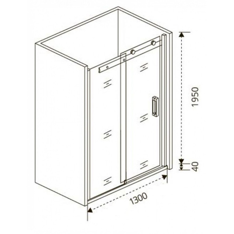 Душевая дверь Good Door Galaxy WTW-130-C-B, 130 х 195 см, стекло прозрачное, профиль черный, ГЛ00014