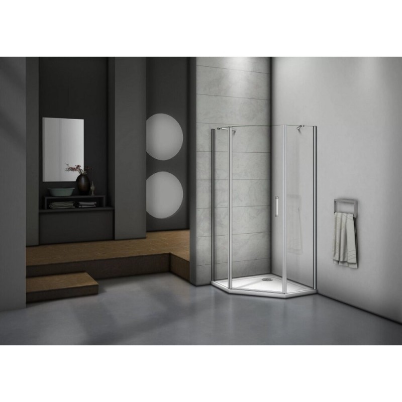 Душевое ограждение Good Door Mokka PNT-90-C-WE, 90 х 90 х 185 см, стекло прозрачное, профиль белый, МК00014