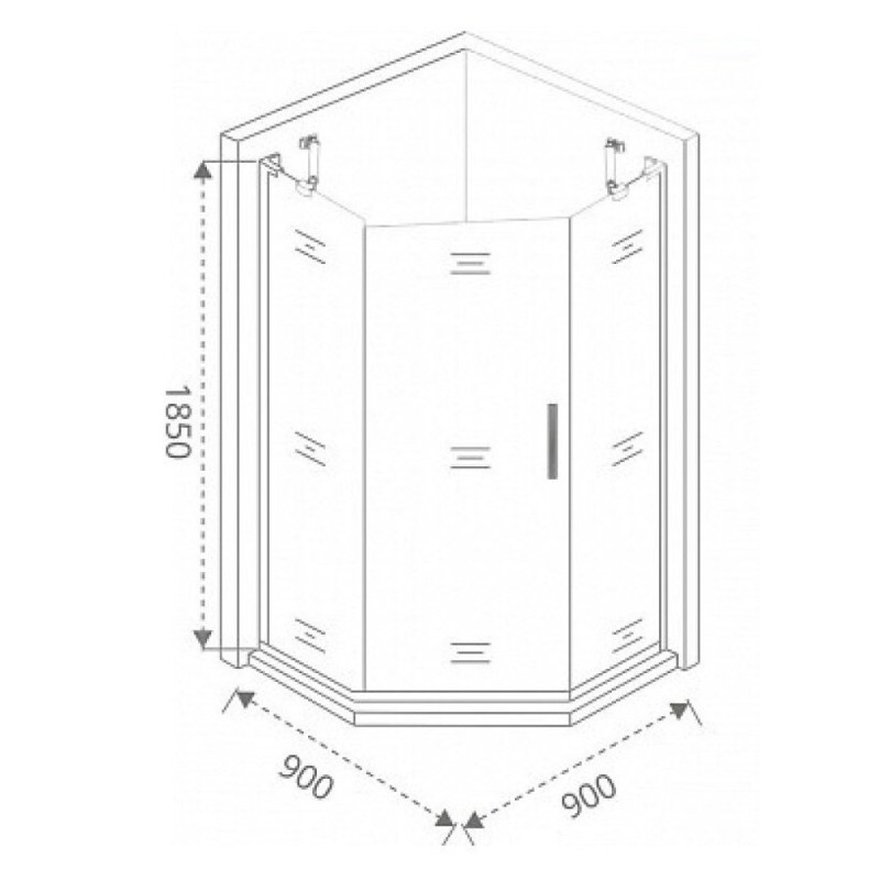 Душевое ограждение Good Door Mokka PNT-90-C-WE, 90 х 90 х 185 см, стекло прозрачное, профиль белый, МК00014